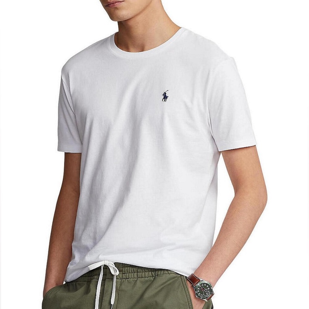 RALPH LAUREN POLO White Classic Fit Jersey Short Sleeve T-Shirt -M